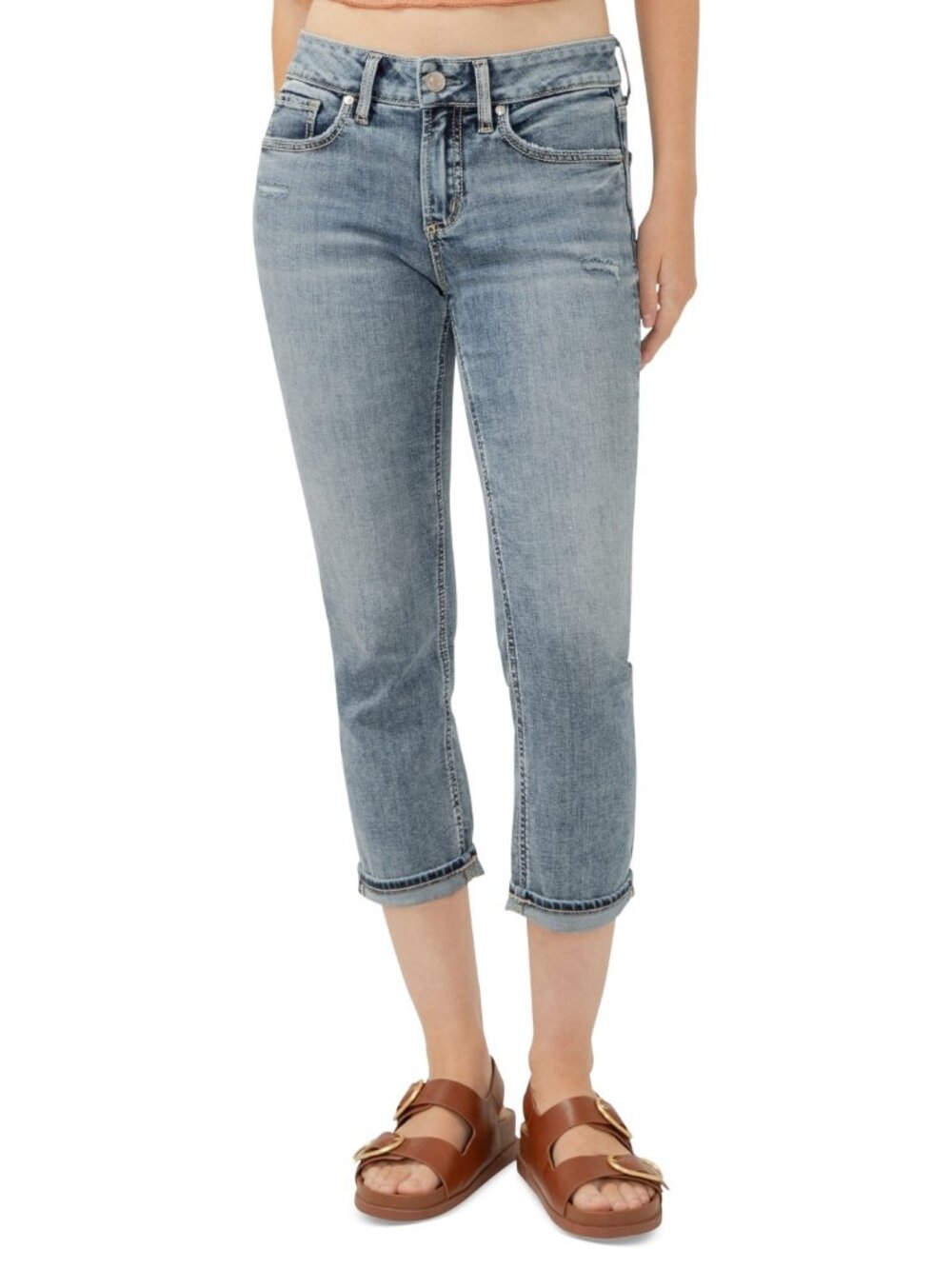 Silver Jeans Women's Size 25 Suki Mid Rise Luxe Stretch Capri Indigo NWT